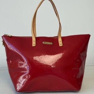 Louis Vuitton Red Monogram Vernis Bellevue PM Bag